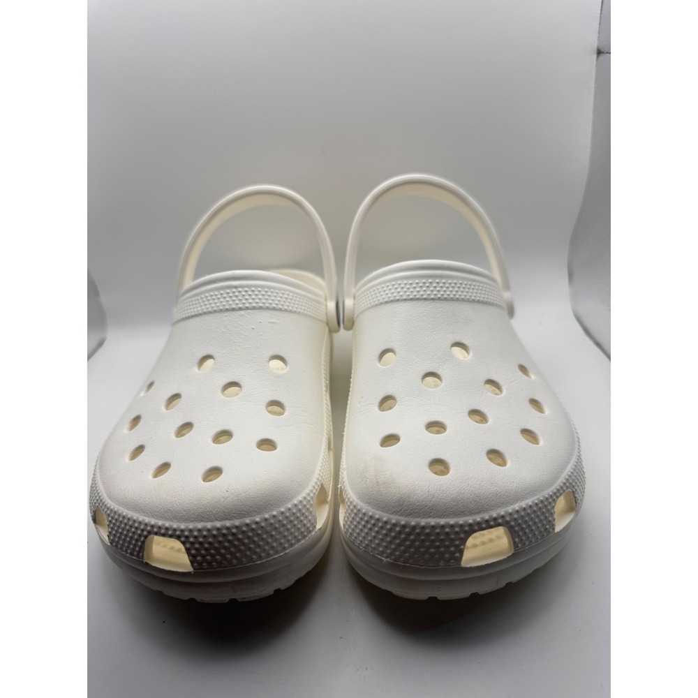 Crocs Classic Clog White Comfort Slip On Shoes Mens 9 Womens 11